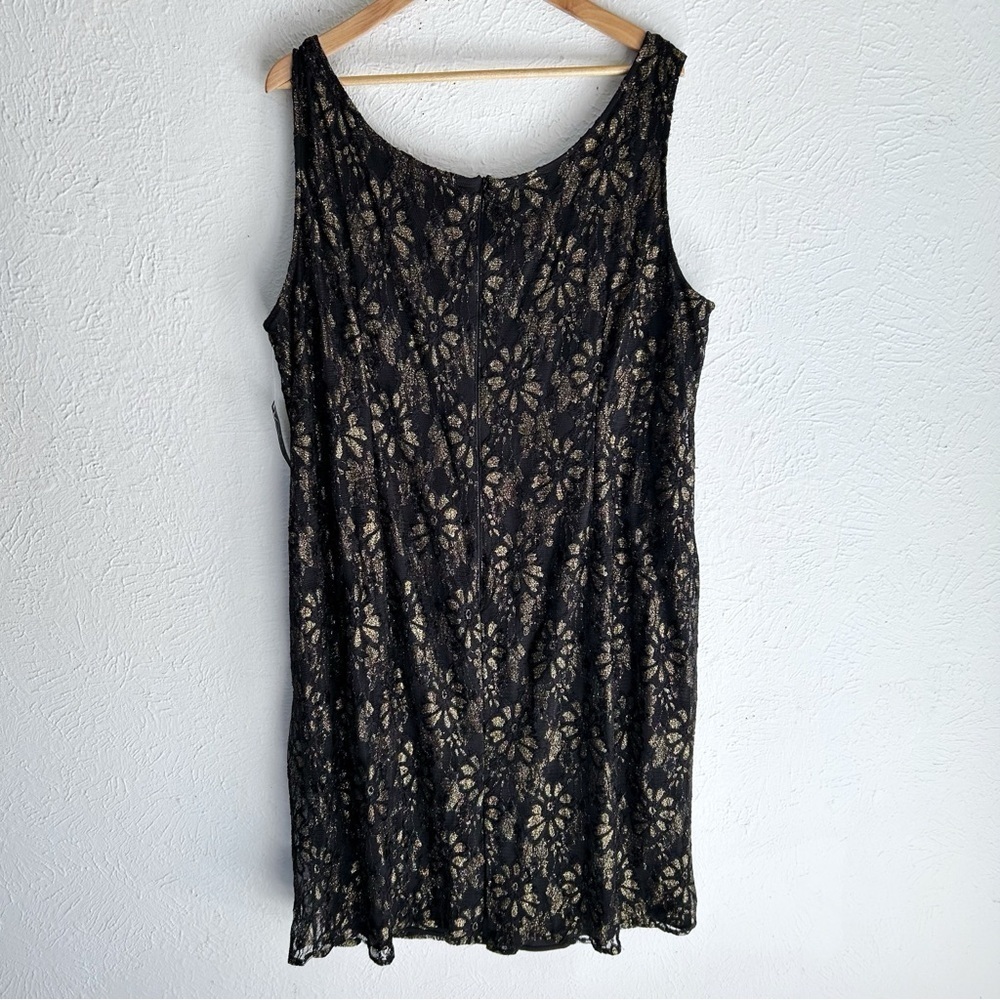 Alex Evenings Black and Gold Lace Two Piece Dress Set NWT Sz 24W - Picture 5 of 8